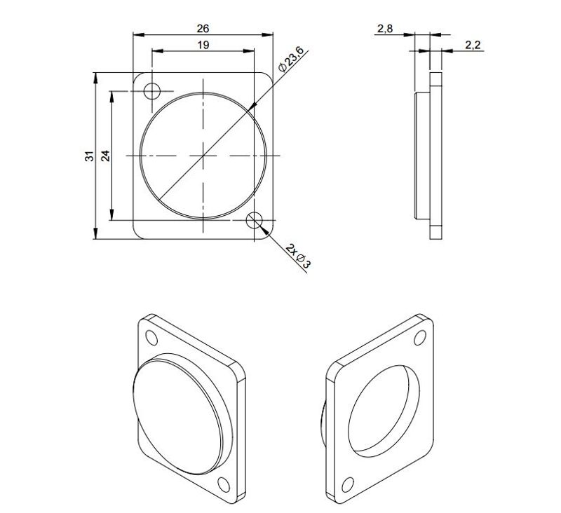 Adam Hall 7839 XLR Blindingsplate