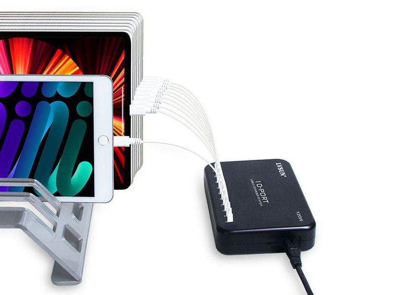 10 Port USB-C Lader 200w